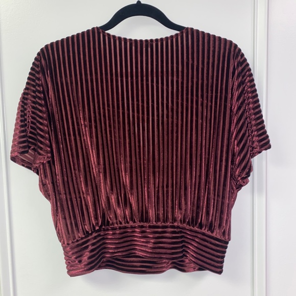 Deep V Cross-over Cropped Shirt - Picture 2 of 5